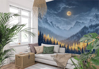 Moonlit Winterscape Wall Mural