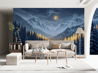 Moonlit Winterscape Wall Mural