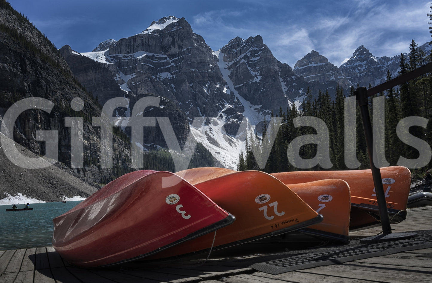 Moraine Lake Canoes Wall Mural -2321250