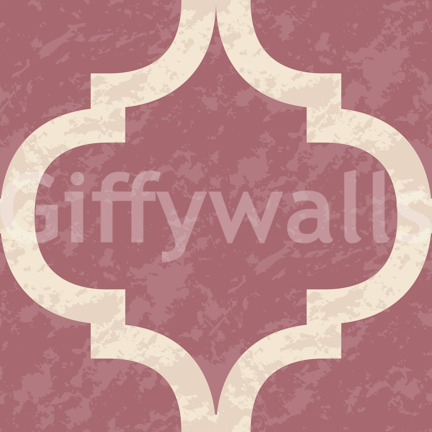 Classic ogee wall covering in vintage rose