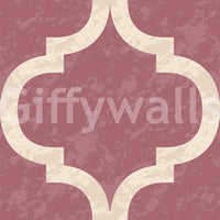 Classic ogee wall covering in vintage rose