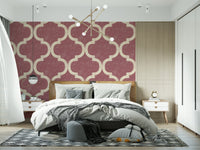 Neutral pink wallpaper inspired by Moroccan design