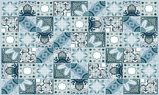 Mosaic Tile Wallpaper - Blue Marine
