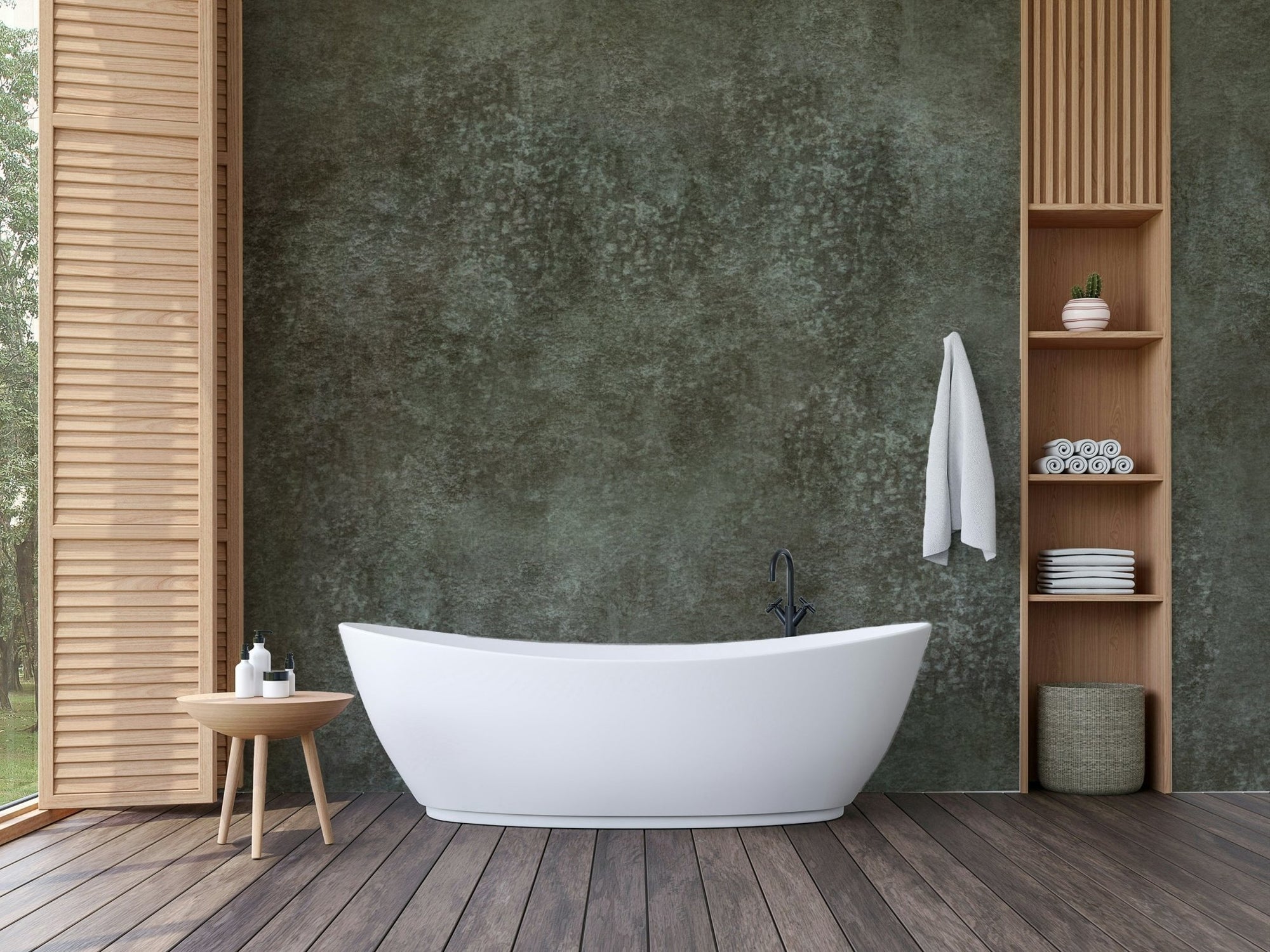 Muted grey background mural
