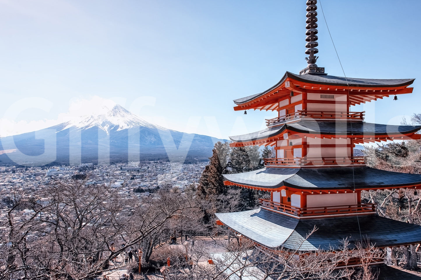 Tranquil Pagoda Peak Wall Mural