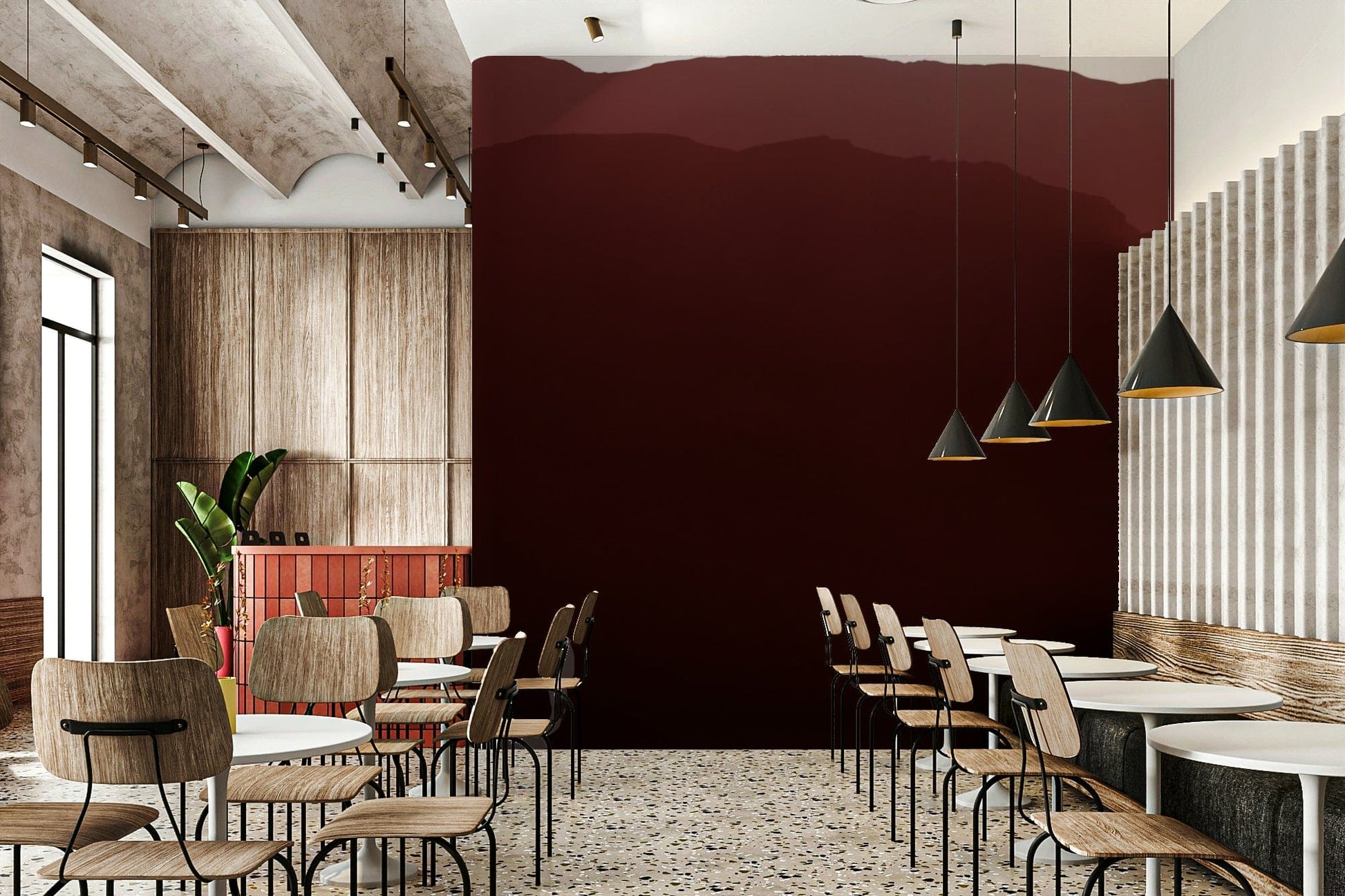 A detail shot of the subtle colors in the desert wallpaper.

