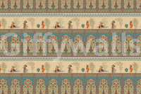 Mughal Melodies Wall Mural in lounge, ornate detailing, warm tones, focal wall