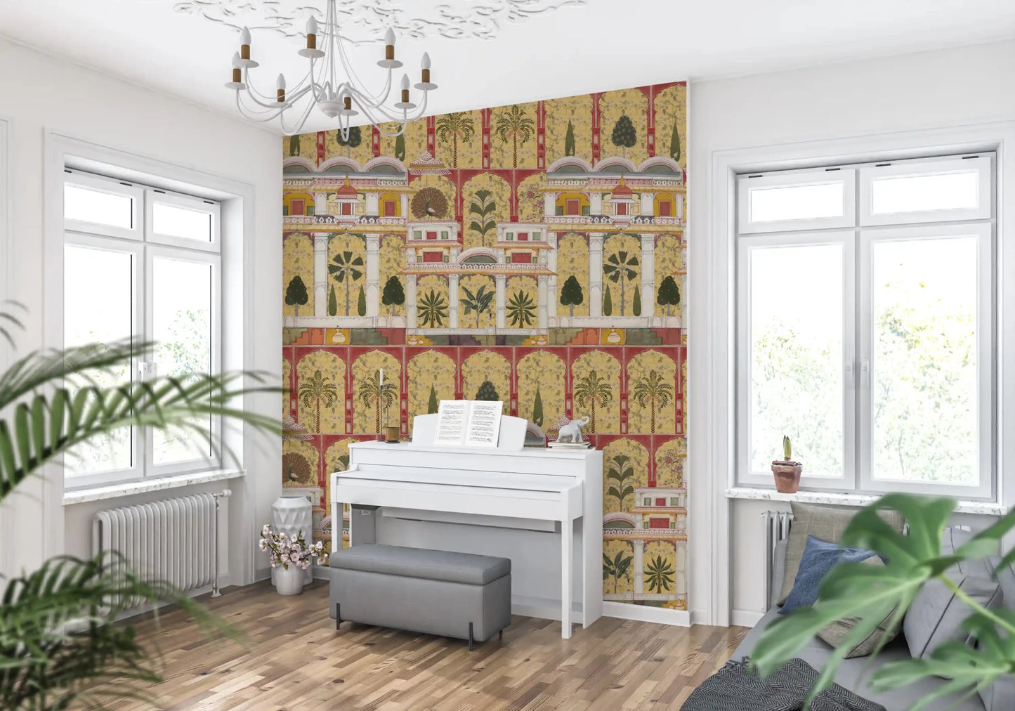 Mughal Garden Grandeur vægmaleri