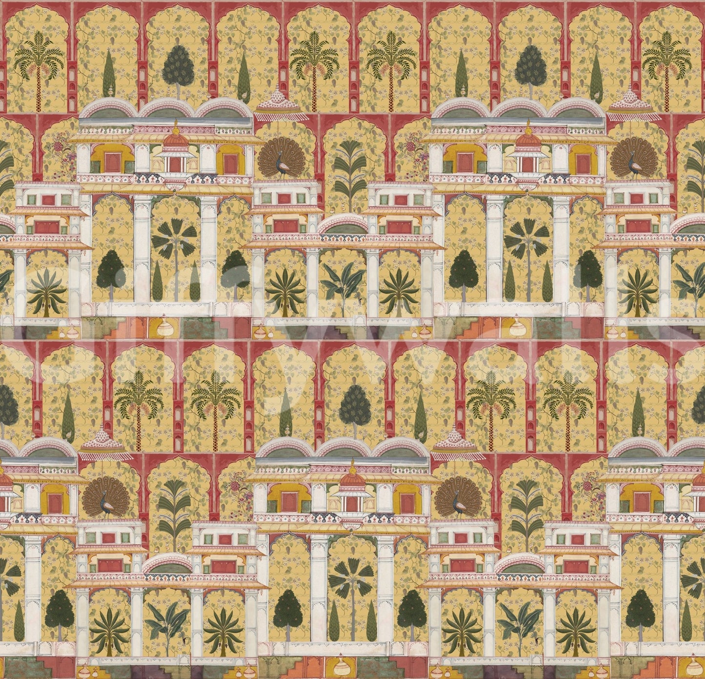 Mughal Garden Grandeur vægmaleri