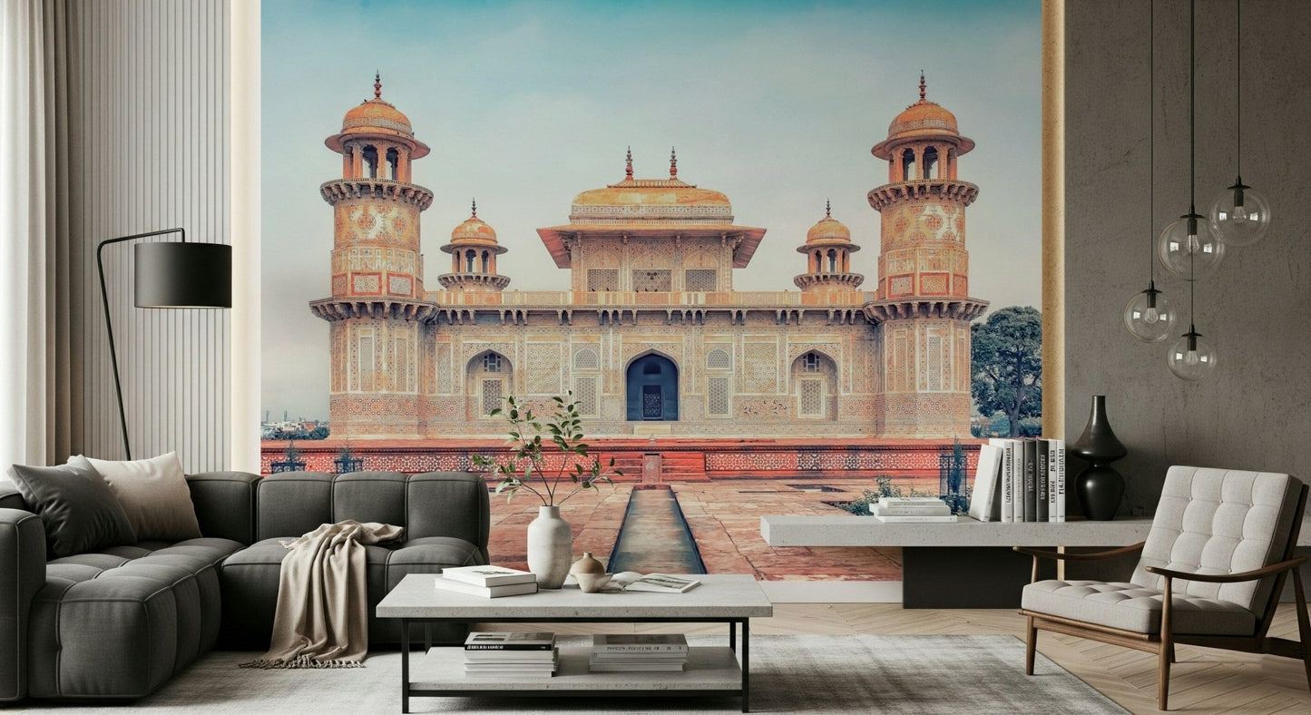 Ornate arched doorways within this Mughal Majesty wall mural.