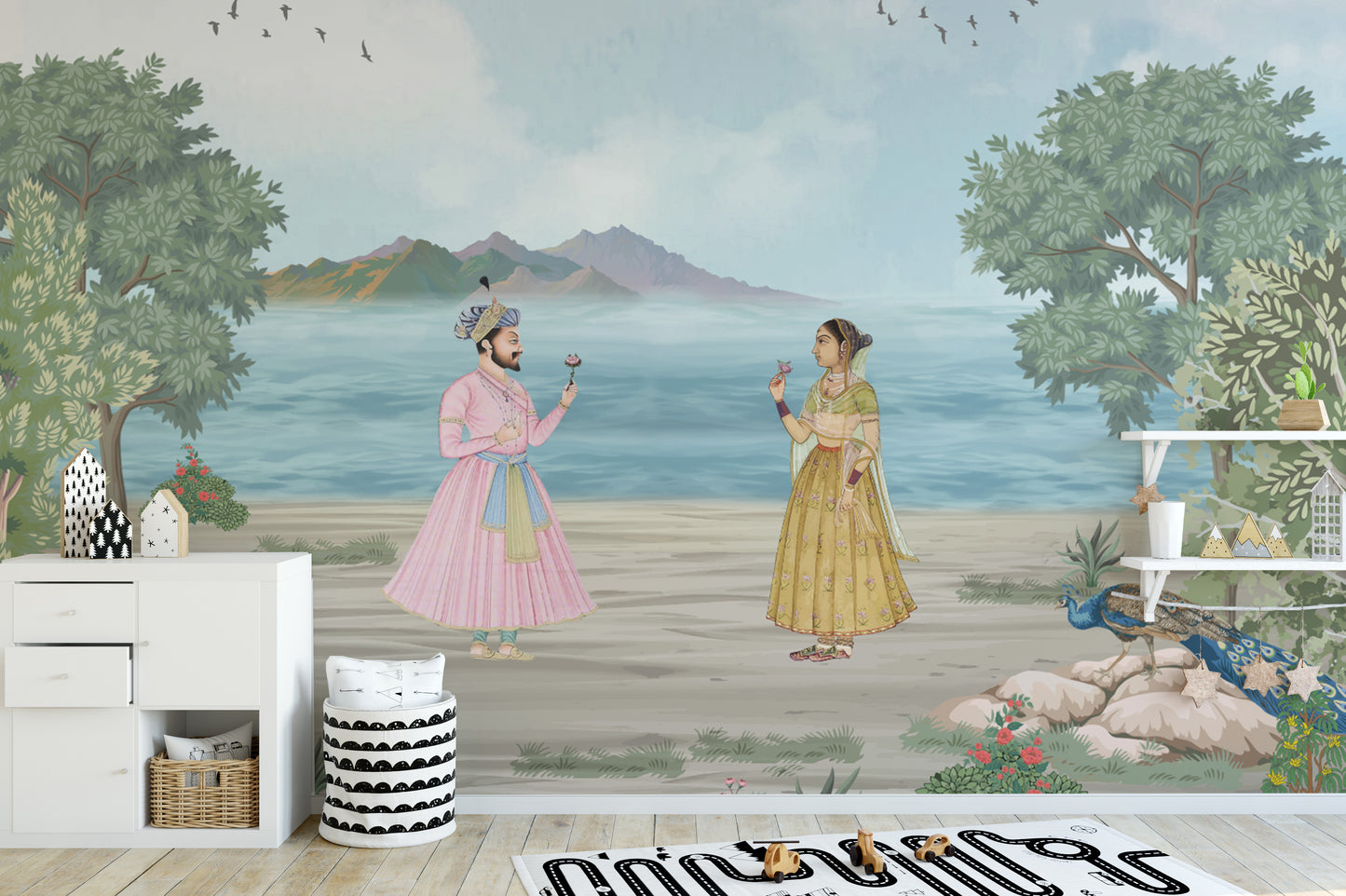 Mughal Royal Couple Wall Mural