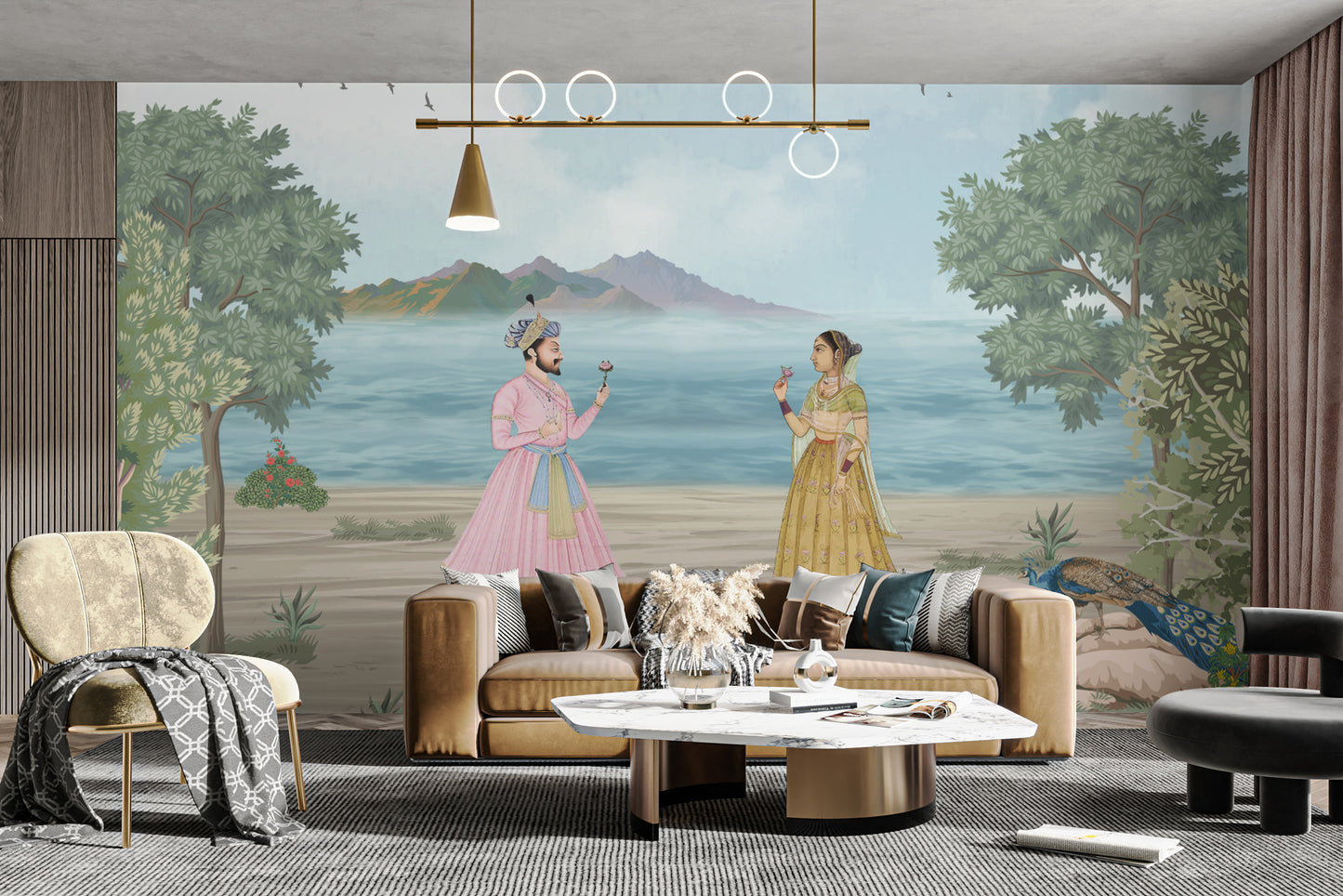 Mughal Royal Couple Wall Mural