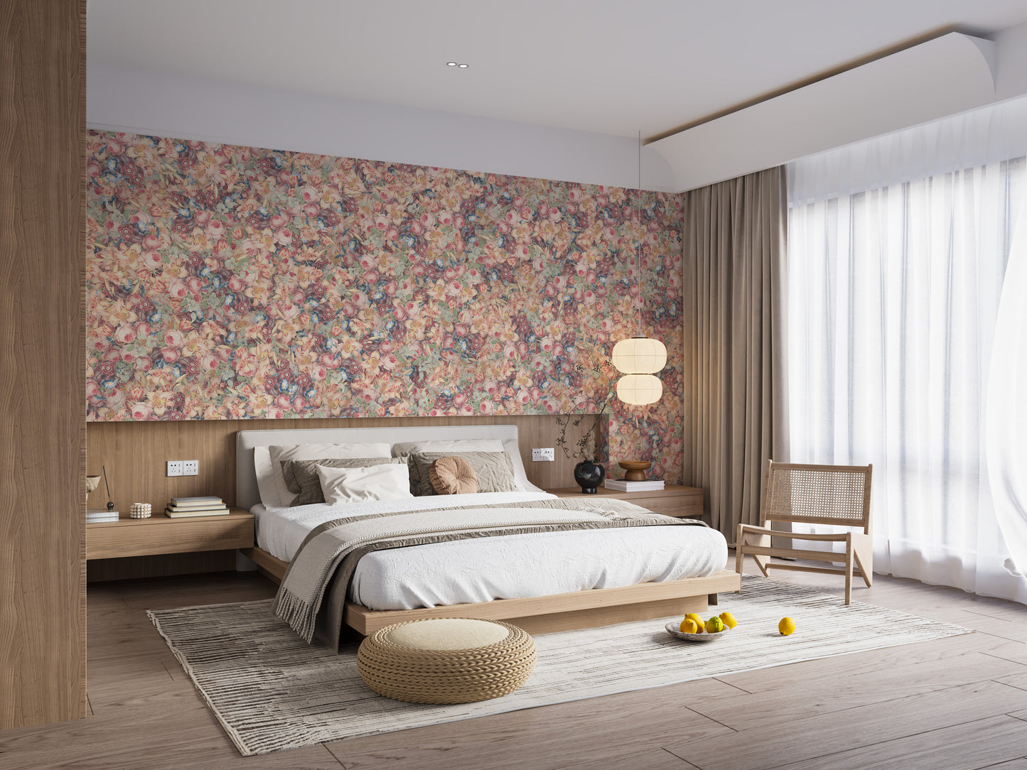 Multicolor Poesies Flowers Wallpaper Murals - Giffywalls