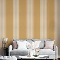 Traditional striped wall design in rich gold

