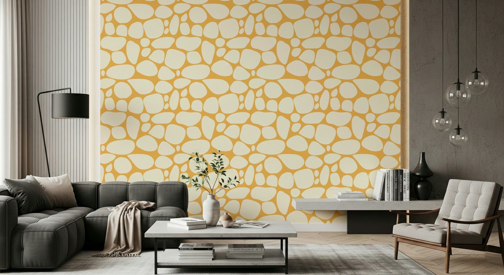 Elegant Pebble Pattern wallpaper for walls, soothing, scattered forms.