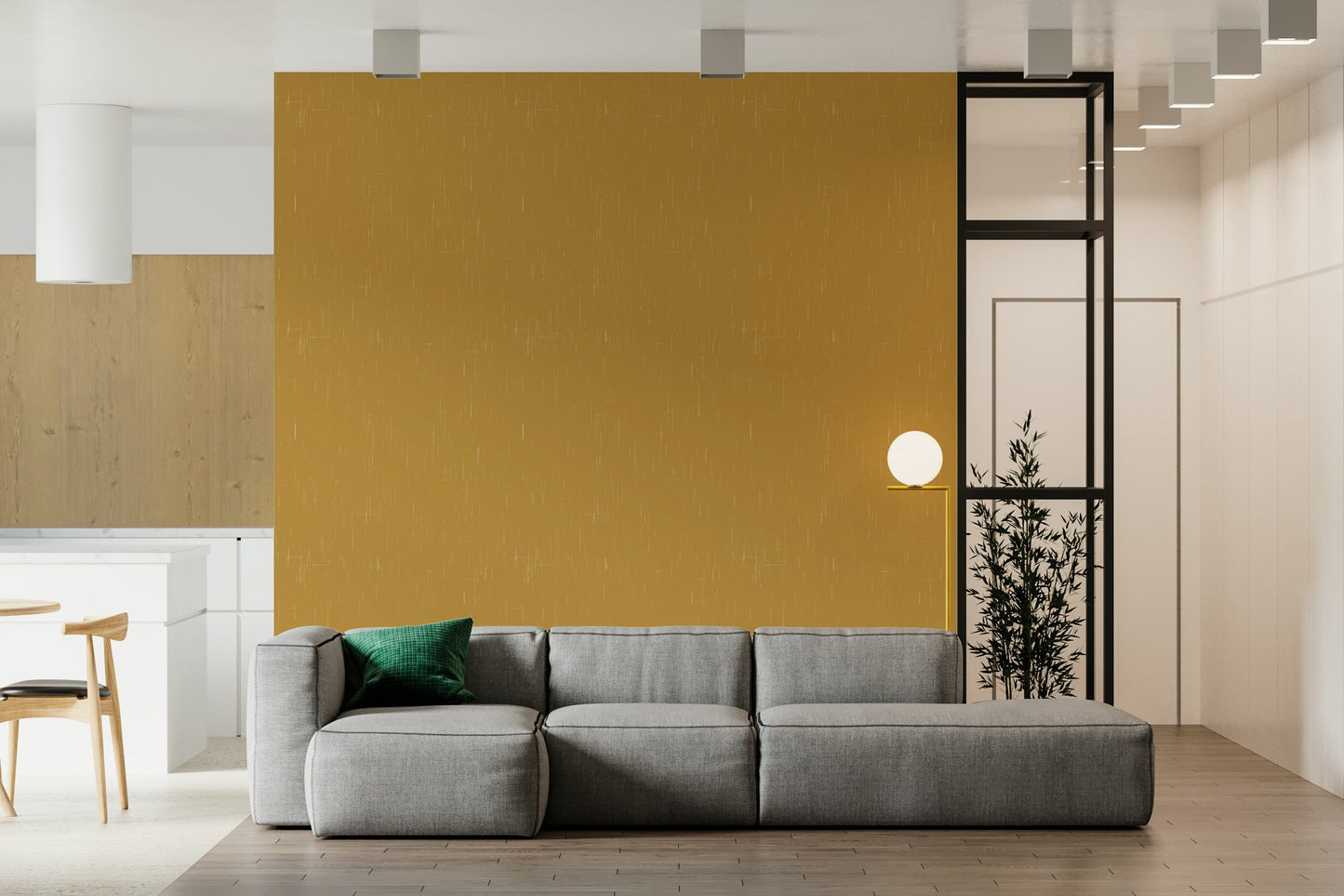 Mustard ocher colored wall décor product, atomic age appeal.