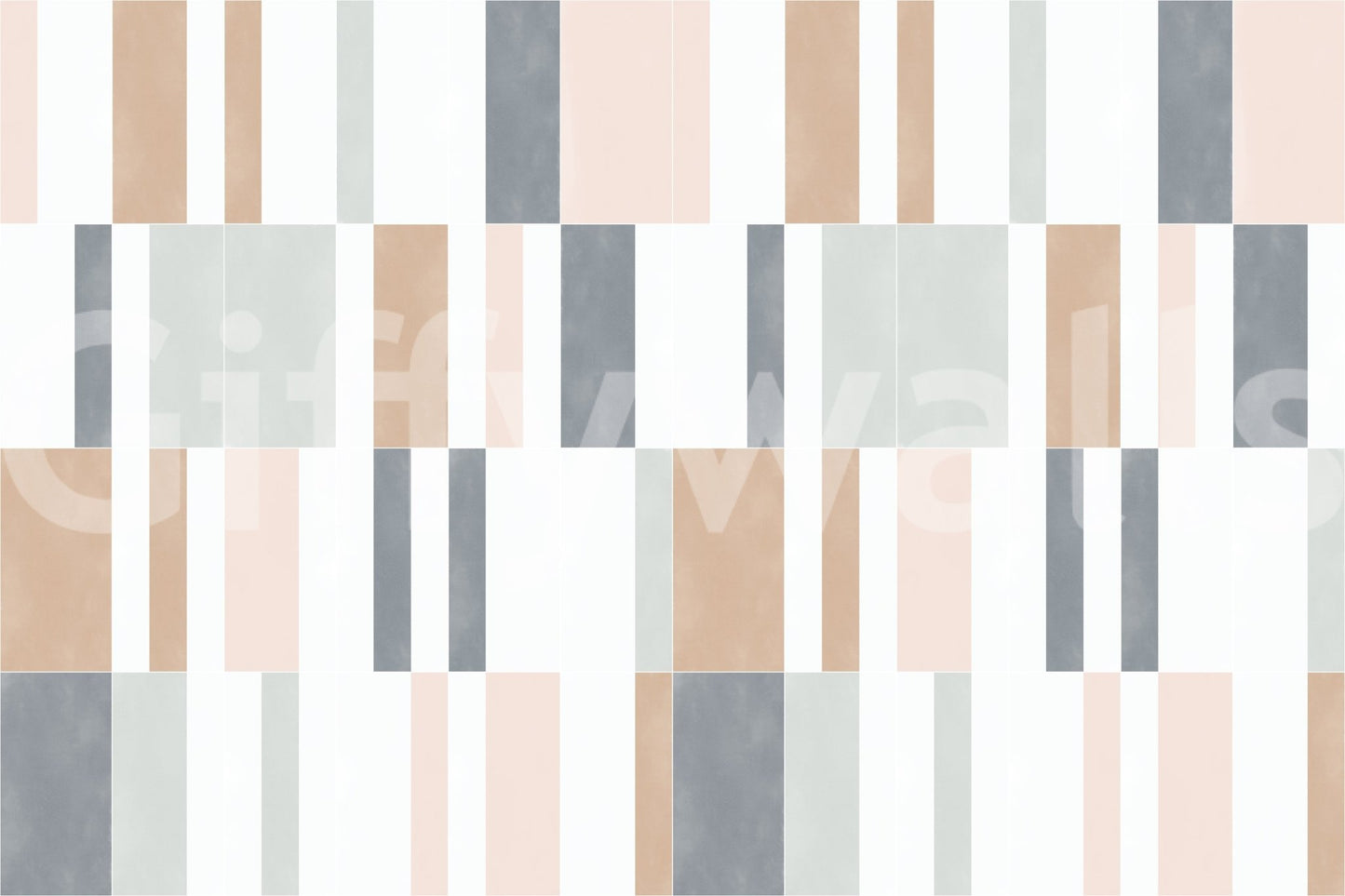 Subdued pastel tile pattern mural for stylish interiors


