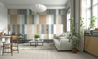 Calm and subtle pastel tile pattern wall mural

