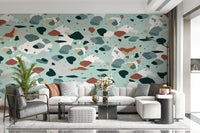 A contemplative gentle stone wallpaper mural for a feature wall.