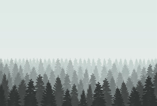 暗い霧の森の木の壁紙