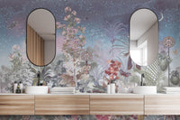 Mystic garden wallpaper mural with flowers