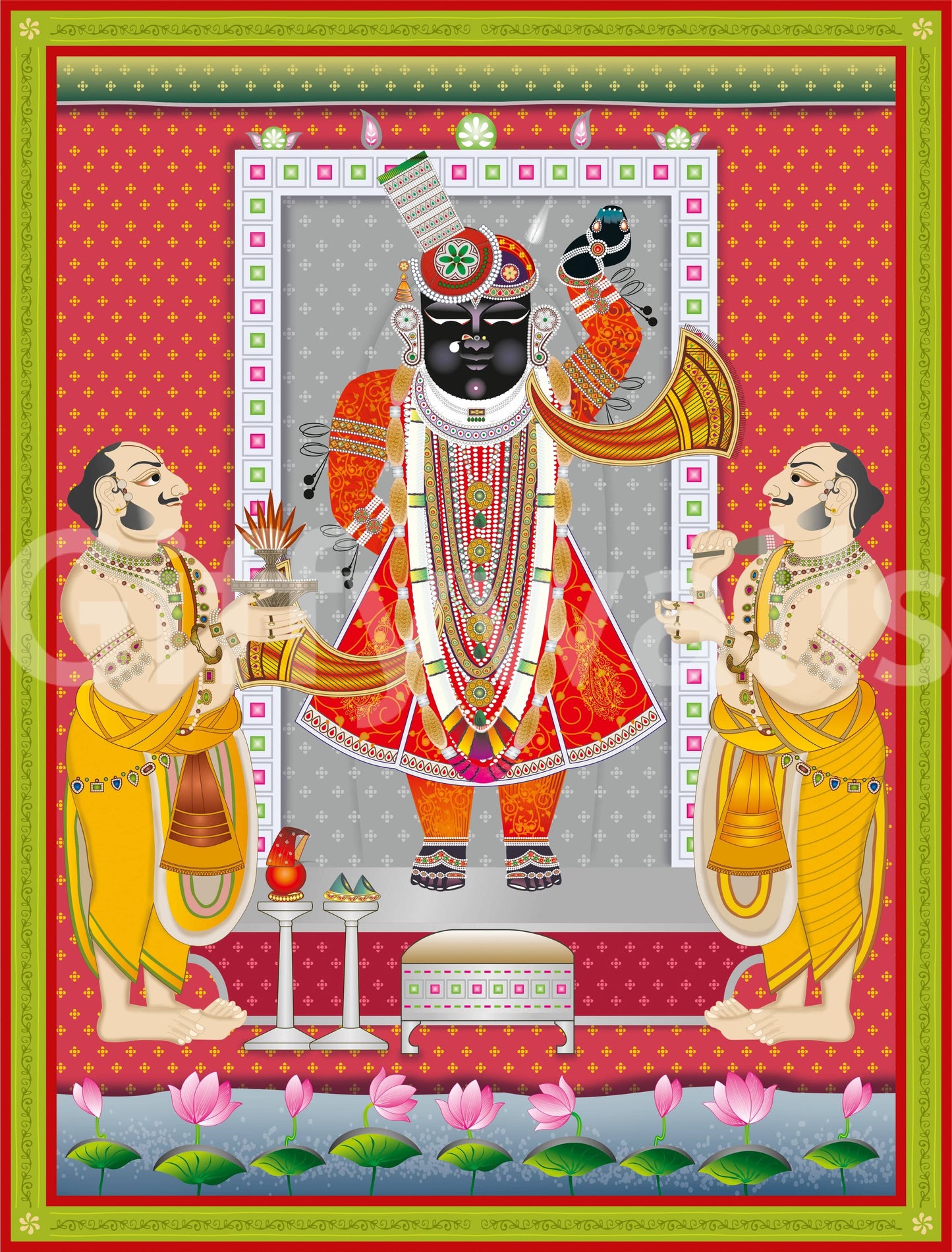 The style is painterly or a detailed illustration.

