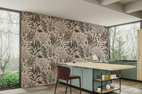 Light ocean foliage wallpaper for calm rooms