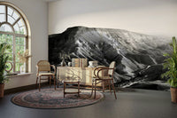 A beautiful panoramic vista wall mural for a living room.


