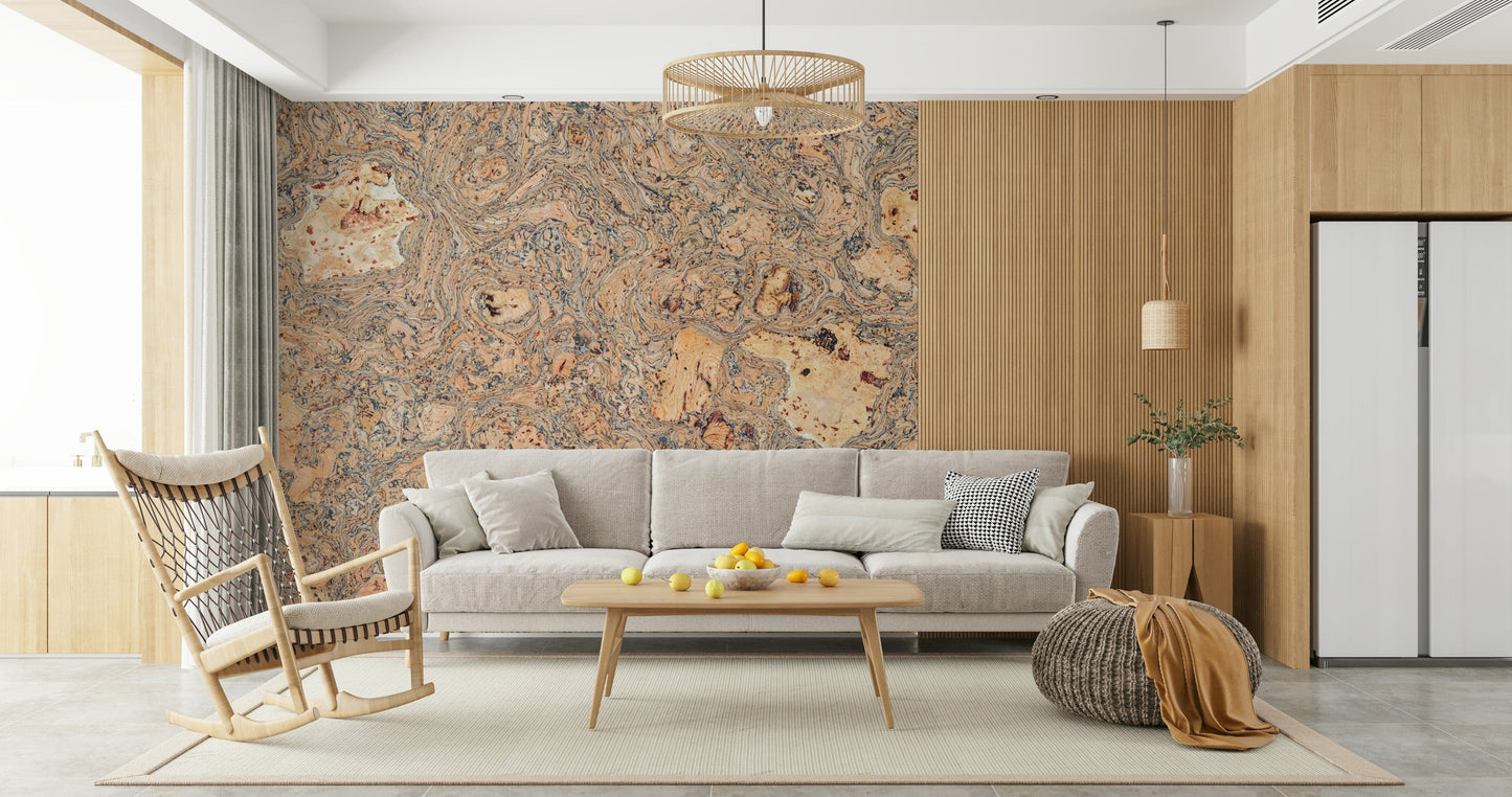 Rustic Natural Cork Pattern: a beautiful, textured, beige, and brown finish.