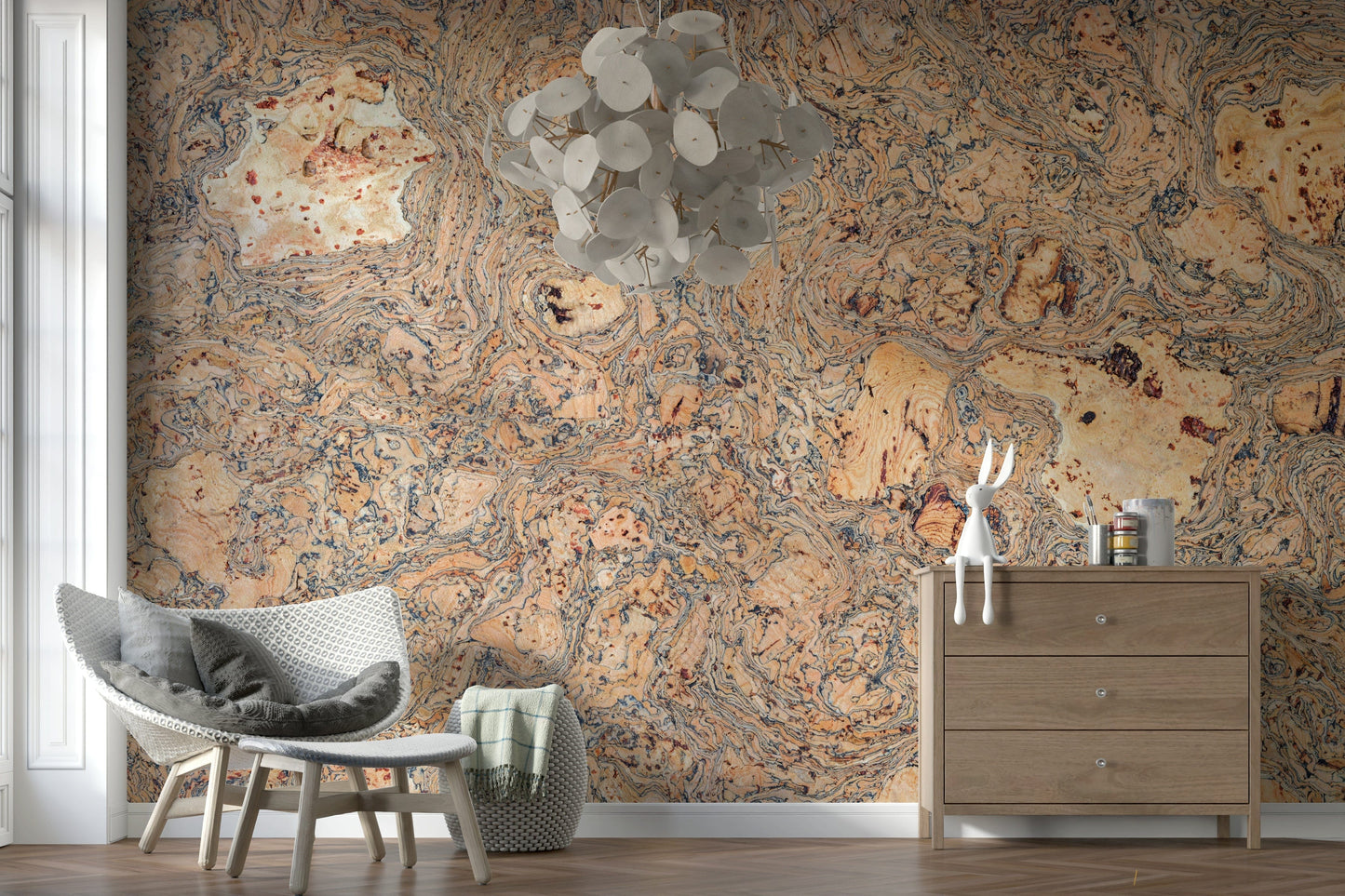 The Rustic Natural Cork Pattern, a unique, organic, and earthy wall covering.