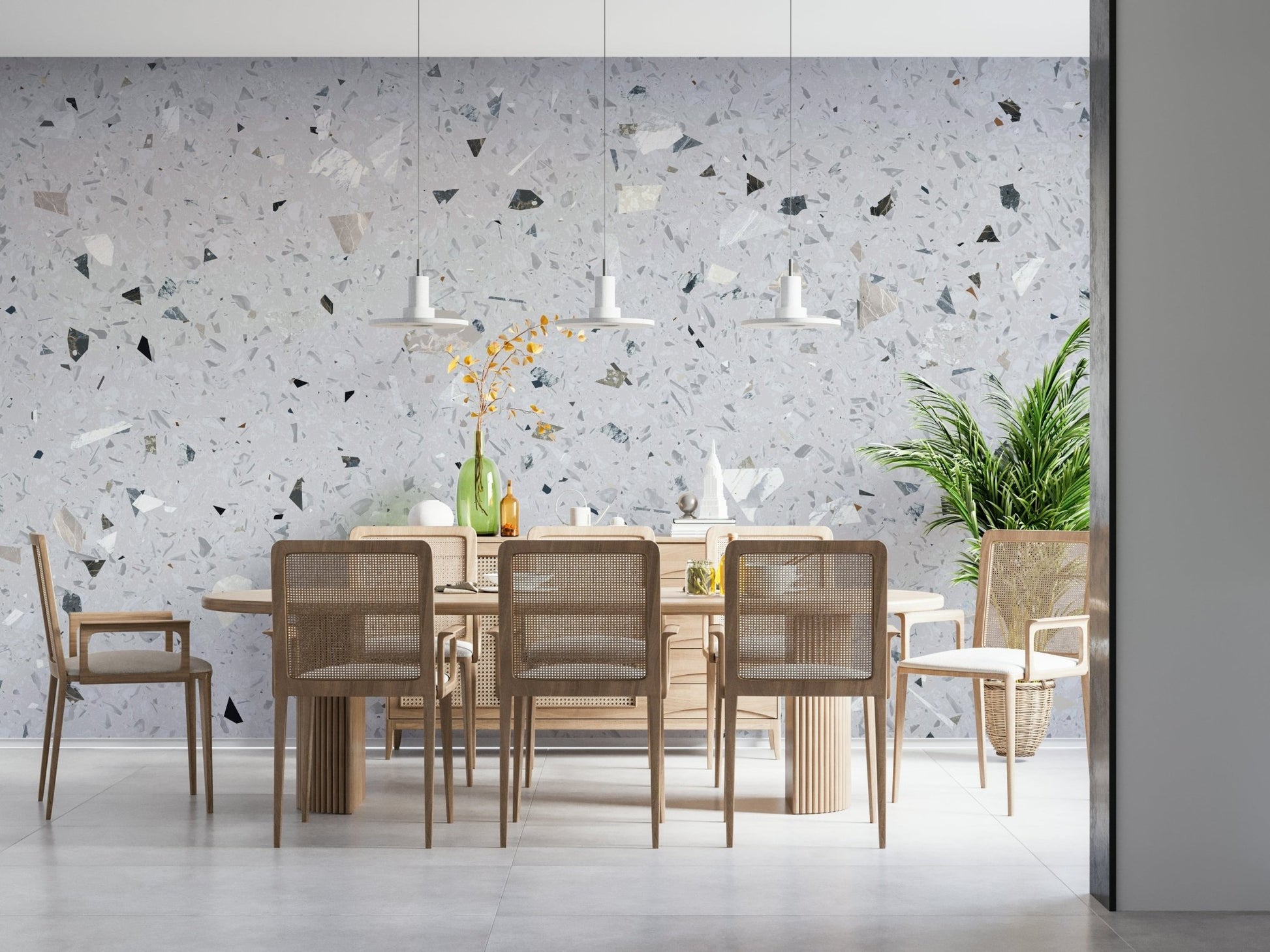 Contemporary Natural Stones Terrazzo wallpaper graphic element.