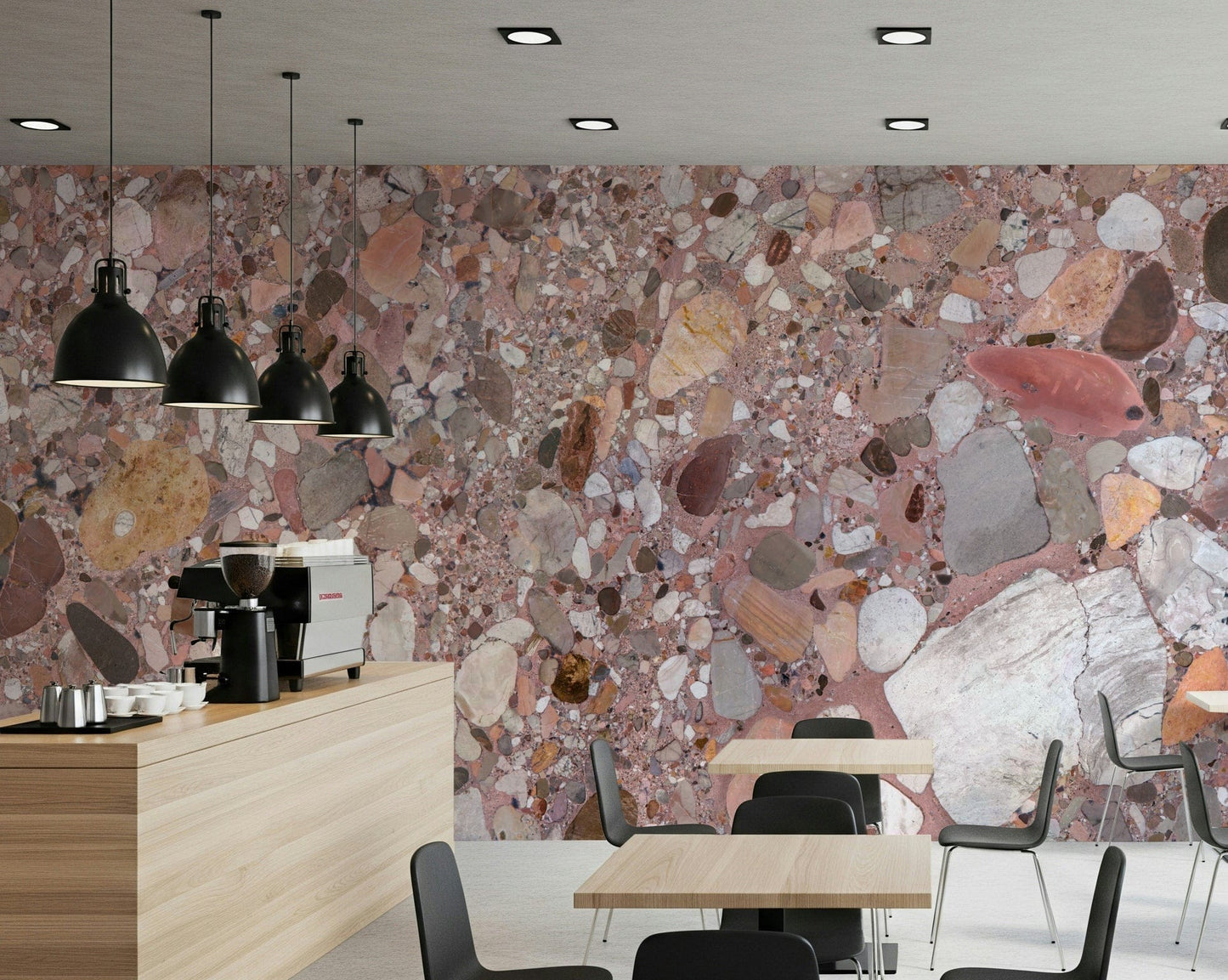 Stone Textures Wall Mural featuring mixed pebble fragments.