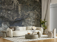 Rock wall mural in entryway, apartment wall decor with natural texture look