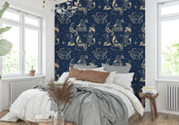 Mythical sea creatures in vintage wall design
