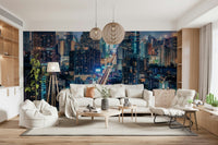 Neon Cityscape Nights wallpaper, electric metropolis building scene.