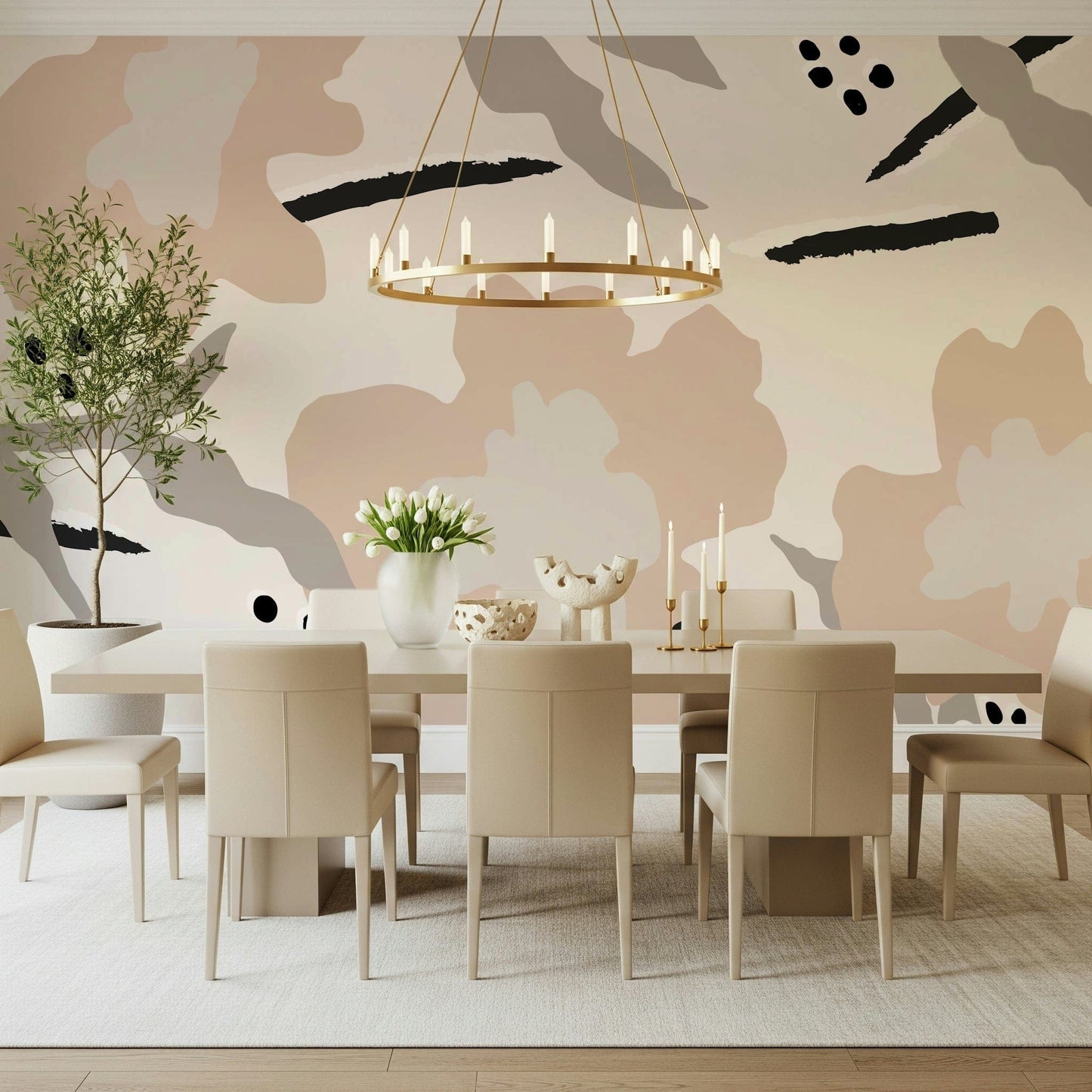 A serene subtle flower wall mural for your decor.

