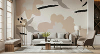 A beautiful artistic floral wallpaper mural with soft petals.

