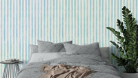 Neutral baby blue watercolor stripe wallpaper
