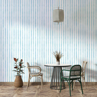 Calming baby blue stripe wall design
