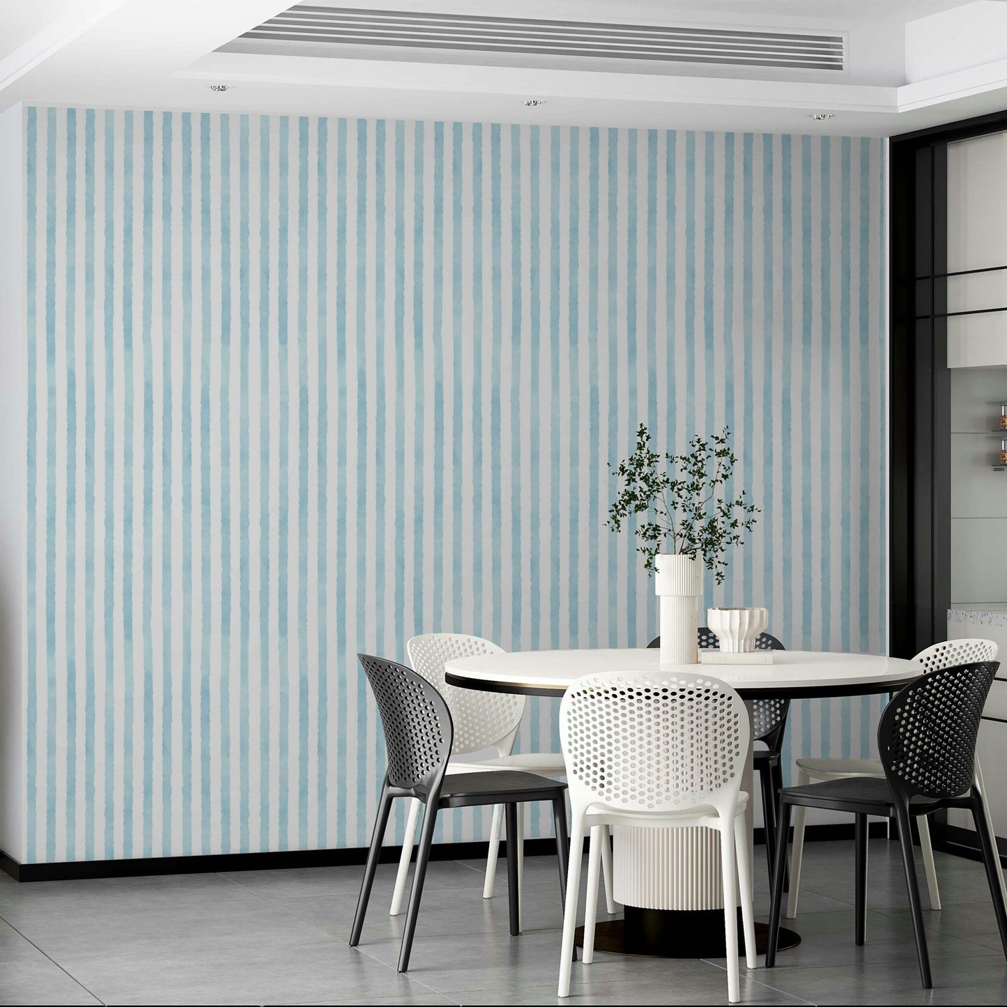 Minimalist baby blue stripe wallpaper
