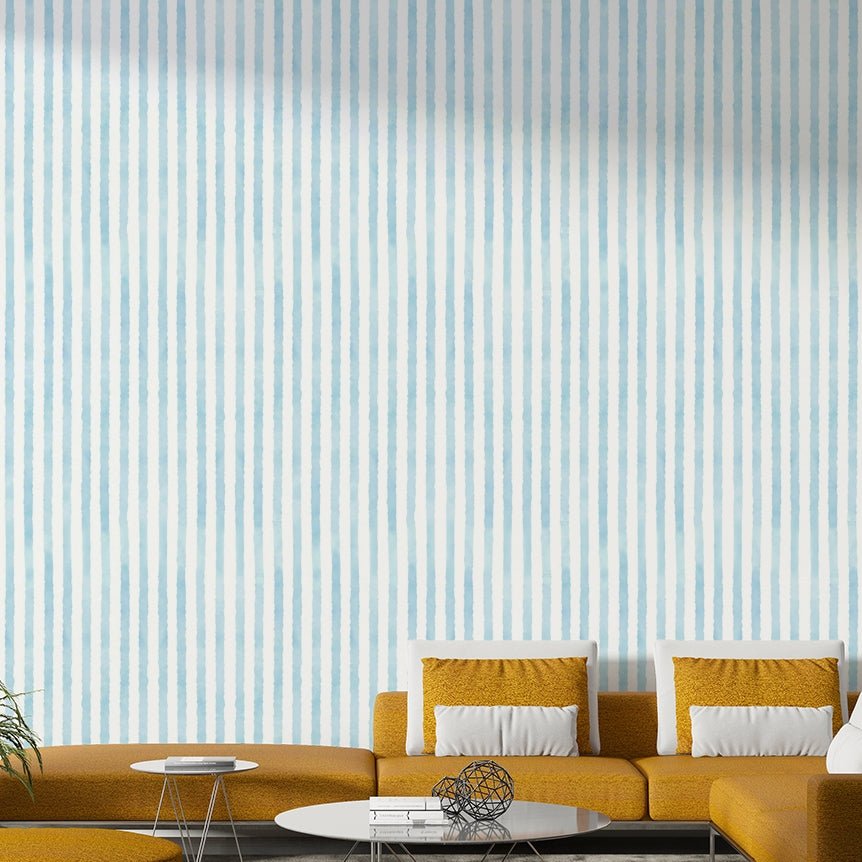 Watercolor stripe design in light blue
