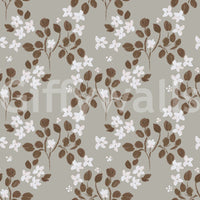 Neutral Bloom Rustic Grey white oil painted Pattern Wallpaper⁠