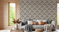 Neutral Bloom Rustic Grey white oil painted Pattern Wallpaper⁠