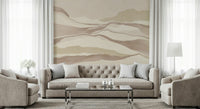 Peaceful wall mural illustrating washed out valley views titled Neutral Desertscape.