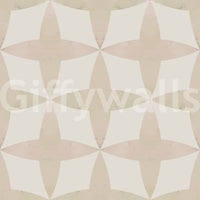 Pale tan and bone geometric wallpaper, sophisticated interior choice.