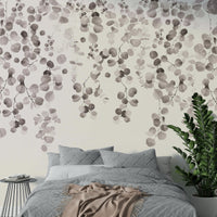 Beige eucalyptus wall design for room

