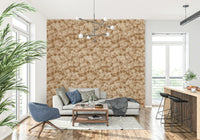 Hazy ivory flower print wall mural, Neutral Floral Haze, peaceful home adornment.