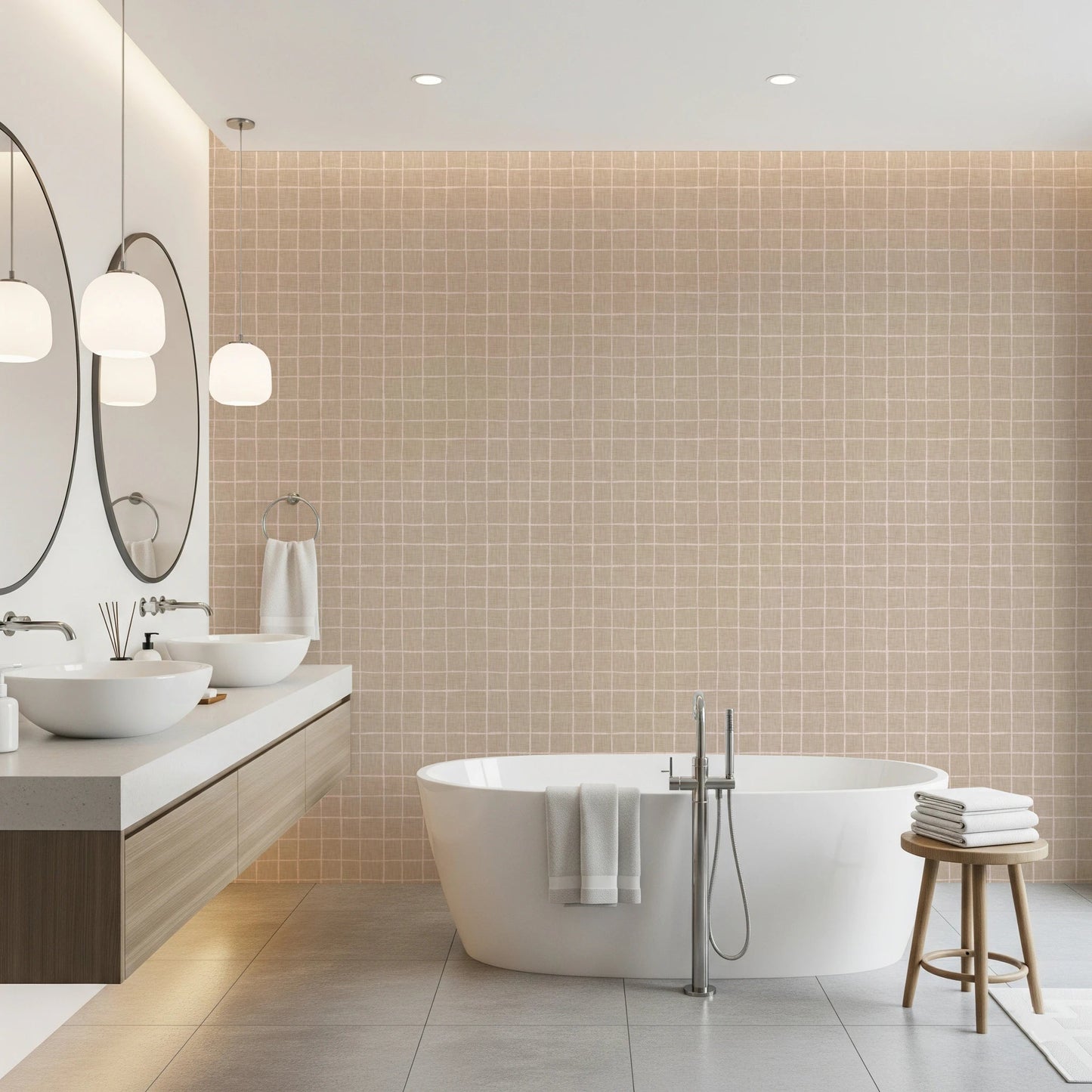 Neutral Grid Wallpaper⁠