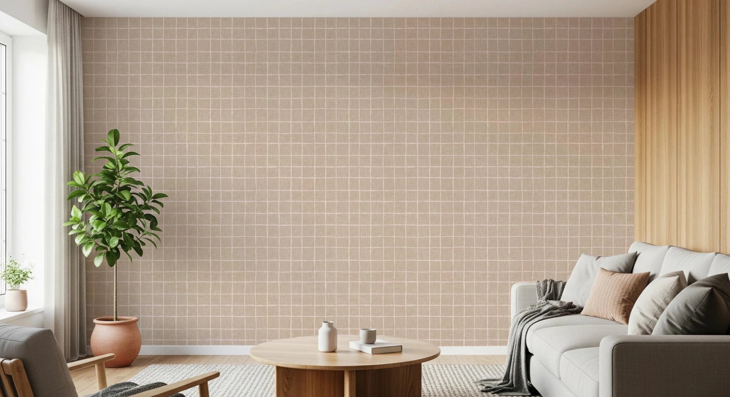 Neutral Grid Wallpaper⁠