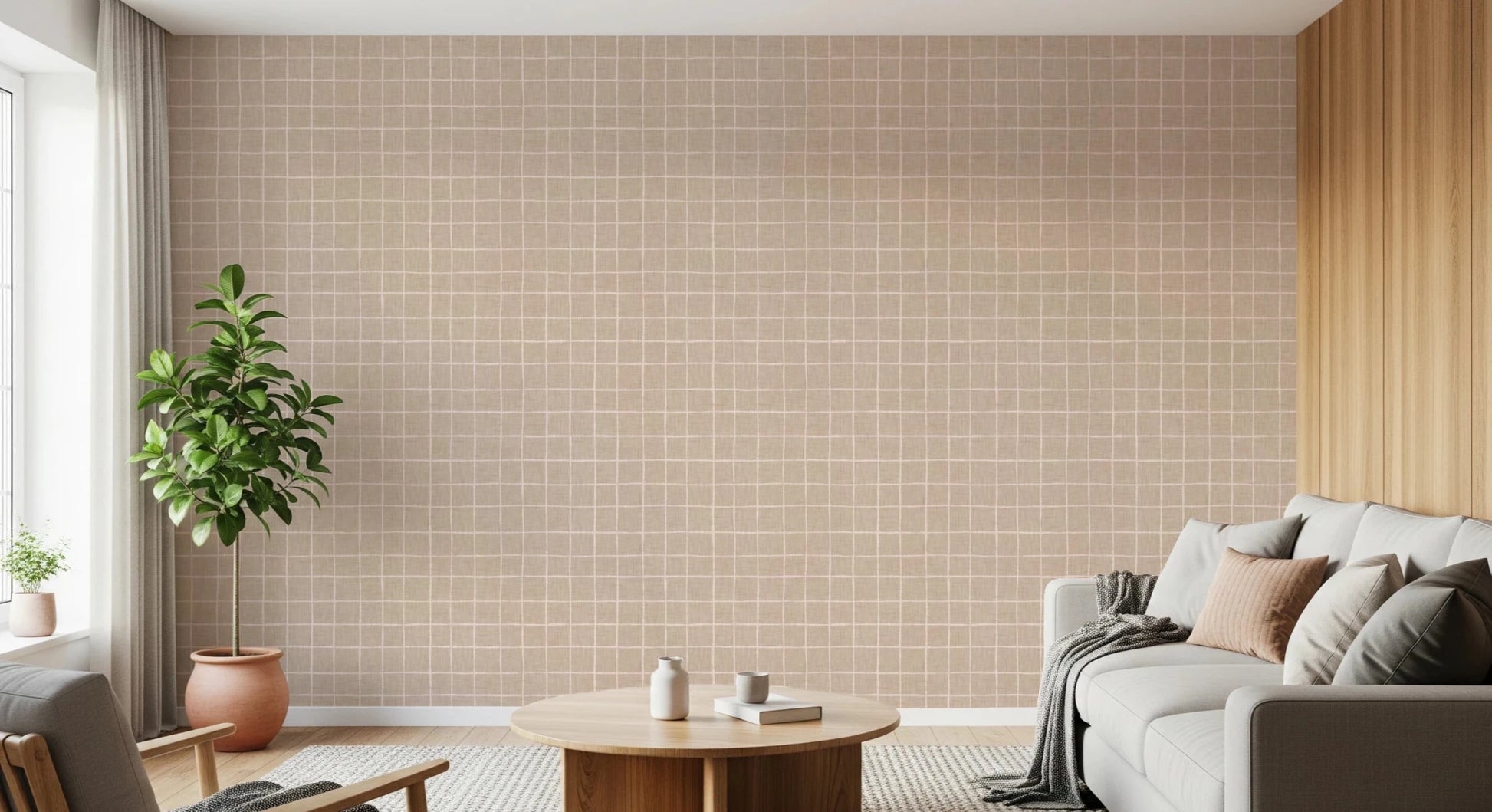 Neutral Grid Wallpaper⁠
